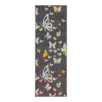 Unique Loom Butterflies Whimsy Kids Rug