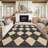 Machine Washable Rugs Distressed Trellis Rug for Living Room Non Slip Stain Resistant Carpet Modern Checkered Farmhouse Floor Cover-273544939