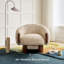 Fauteuil d'appoint pivotant, fauteuil demi-tonneau avec retour automatique à 180 °, méridienne rembourrée en chenille