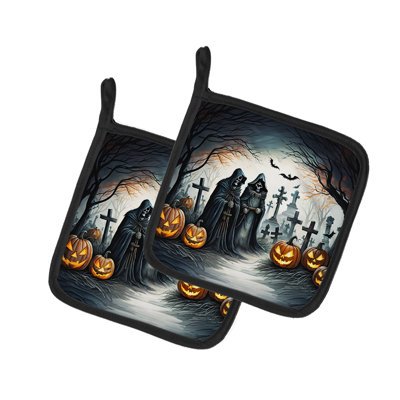 The Grim Reaper Spooky Halloween Pair of Pot Holders