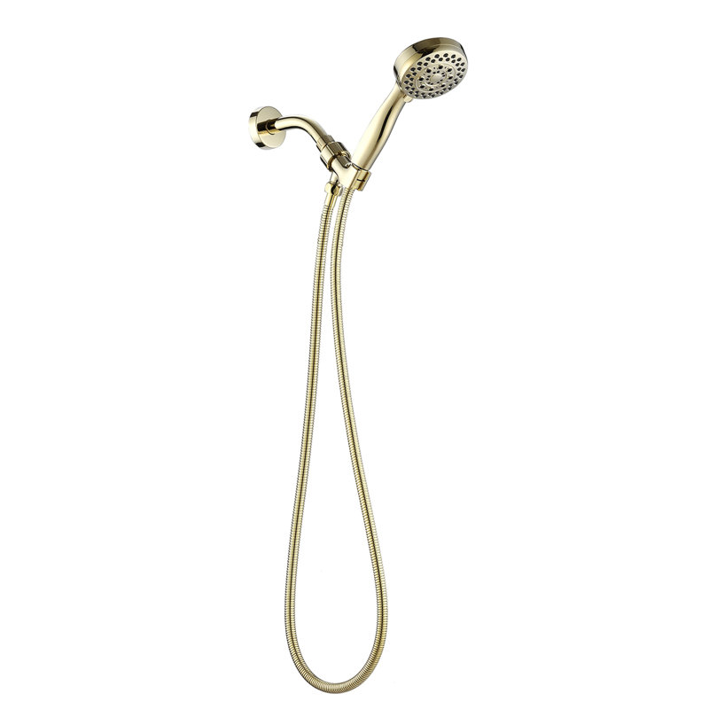 Pomme de douche à main haute pression avec boyau, Doré
