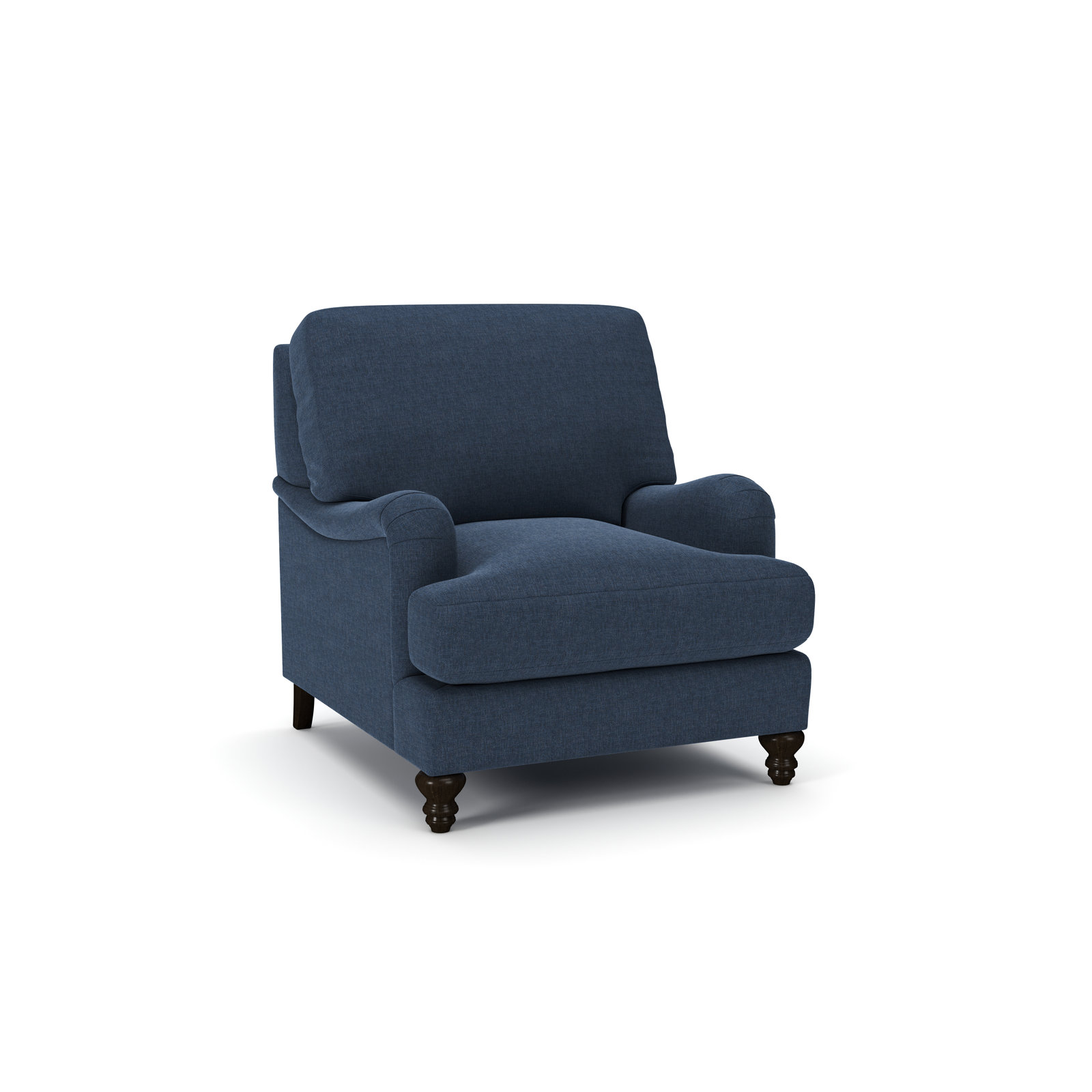 Walters Armchair, Drusky Navy Sustain® Basketweave