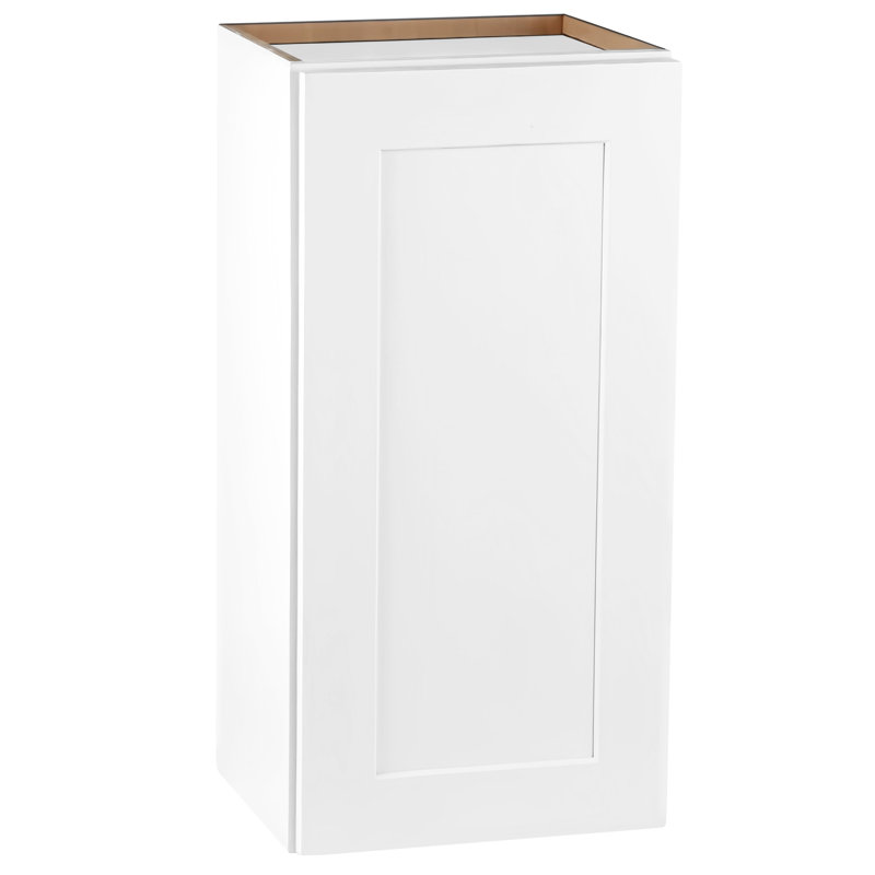 Armoire murale blanche en bois à une porte avec deux tablettes réglables, mécanisme de fermeture en douceur, imperméable, pour la lessive, la cuisine, le garage, armoire solide l 15 po x P 36 po, finition, 2 portes, facile