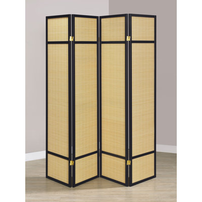 Begraj 4-Panel Bamboo Room Divider Folding Screen Natural by Bay Isle Home