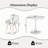 Kaidy 3-Piece Modern Round Dining Set White Pedestal Table With 2 Upholstered Armchairs For Kitchen Dining Room Small Spaces