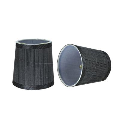 Abat-jour en tissu synthétique de style candélabre de H 5 po en gris/noir