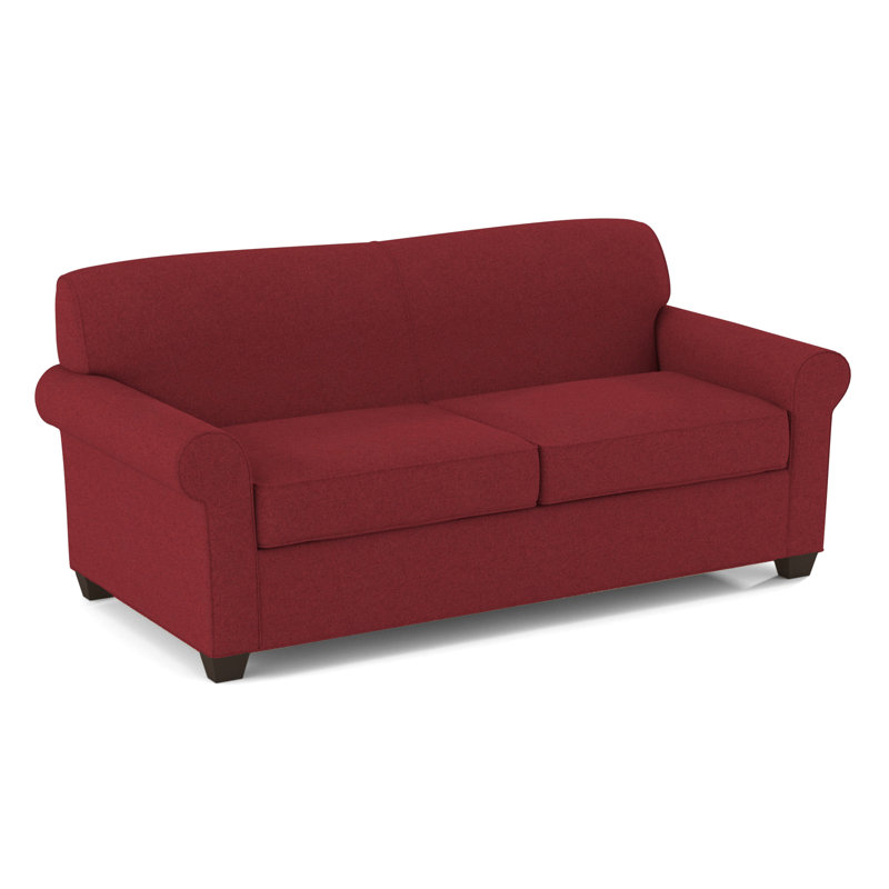Finn Rolled Arm Sofa with Reversible Cushions, 34" H x 75" W x 36" D, Dorset Cherry, Cafelle
