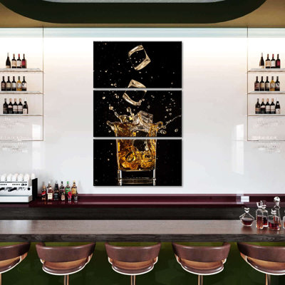 Whiskey Ice Splash - ensemble de 3 toiles tendues