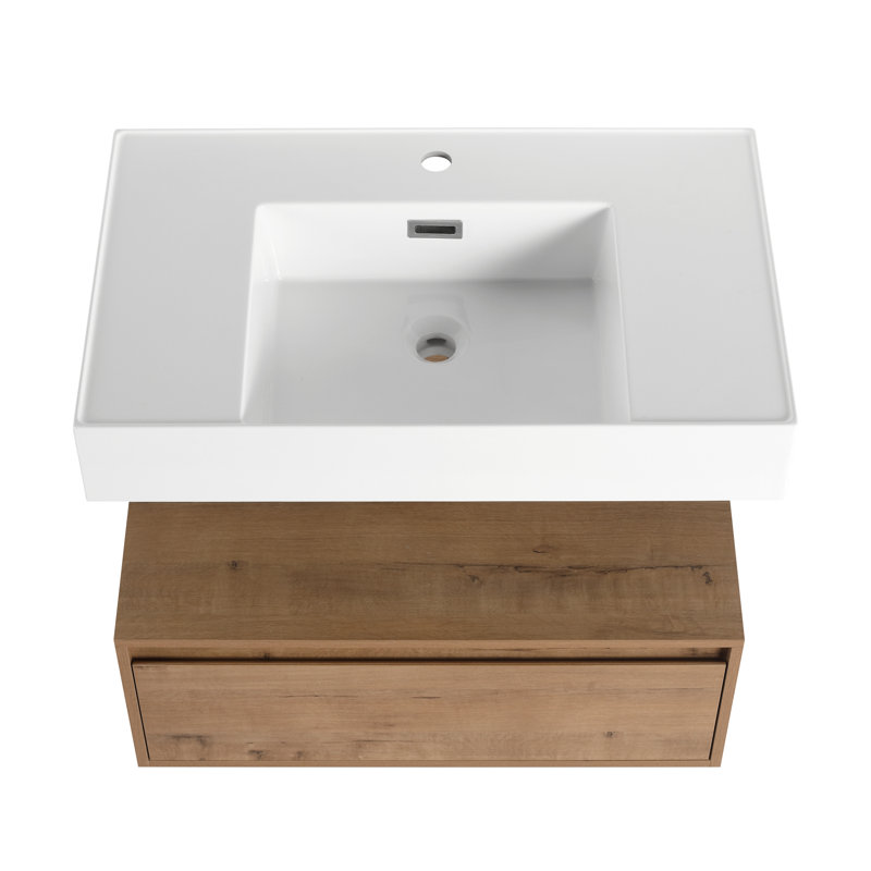Wall-Mounted Bathroom Vanity with Sink
