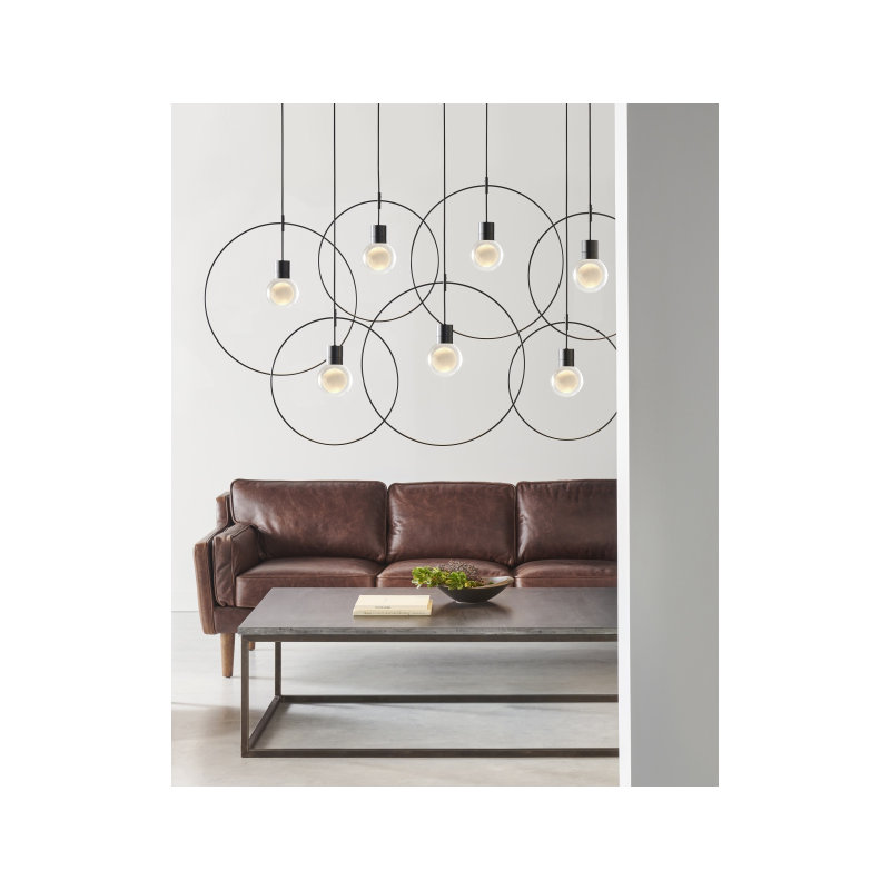 Mina LED Pendant, Black, 152" H x 7.6" W x 5" D, 1