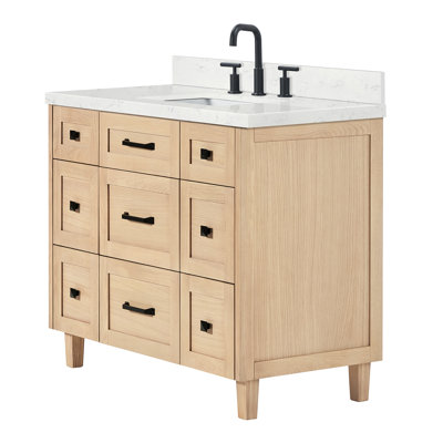ARIEL Monroe 48 Single Sink Bathroom Vanity with Carrara Quartz Top