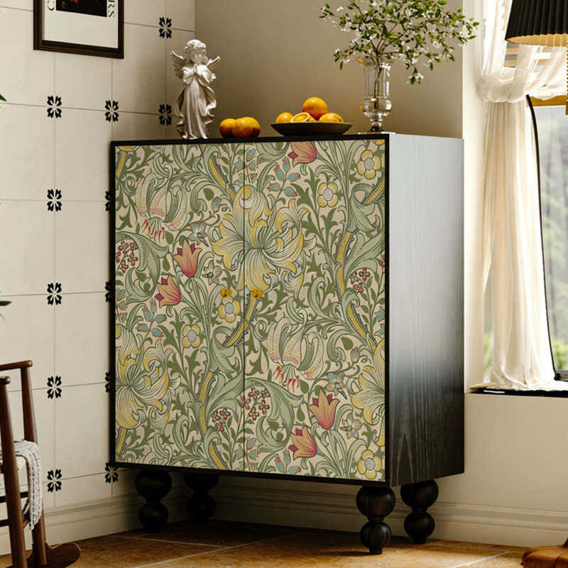 Armoire d'entrée vintage en bois massif pour la maison, Noir