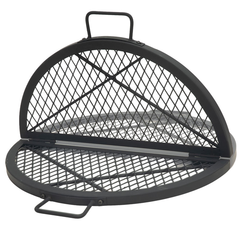 Grille de camping ronde et pliante - 22 po de diamètre, 1" H x 27" W x 22" D