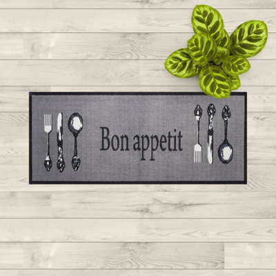 Küchenmatte Top Print - Bedruckte Fußmatte Läufer Bon Appetit 50 x 120 cm