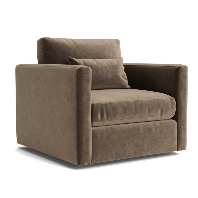 Haywood Full Swivel Chair, Performance Velvet - Otter