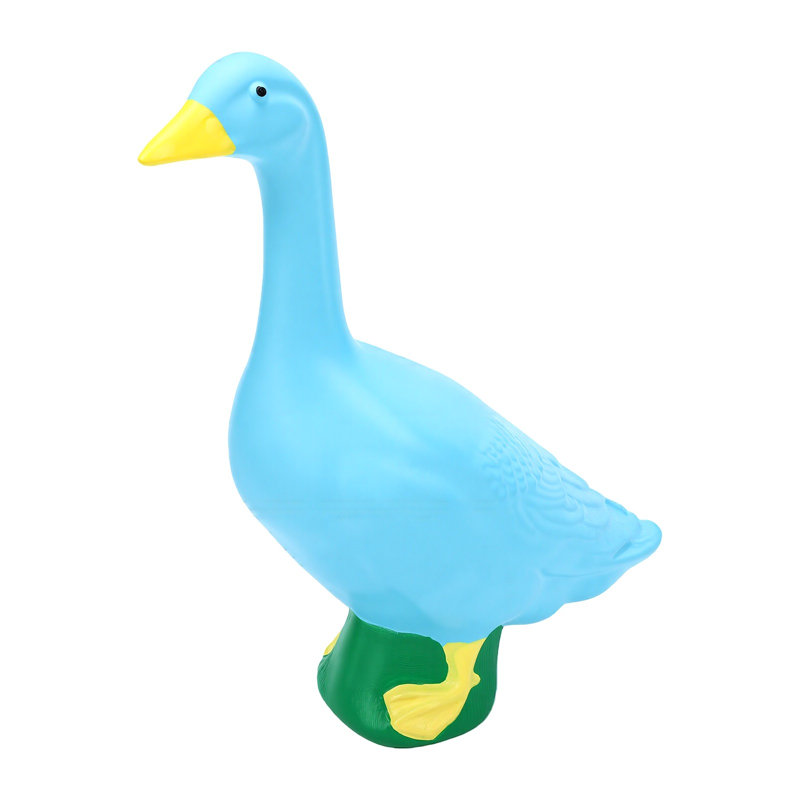Statue d'oie avec pieds peints en résine, figurine décorative pour la maison, Blue