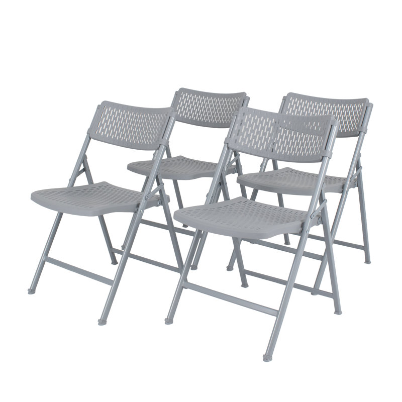 Plastic / Resin Folding Chair Set, Platinum