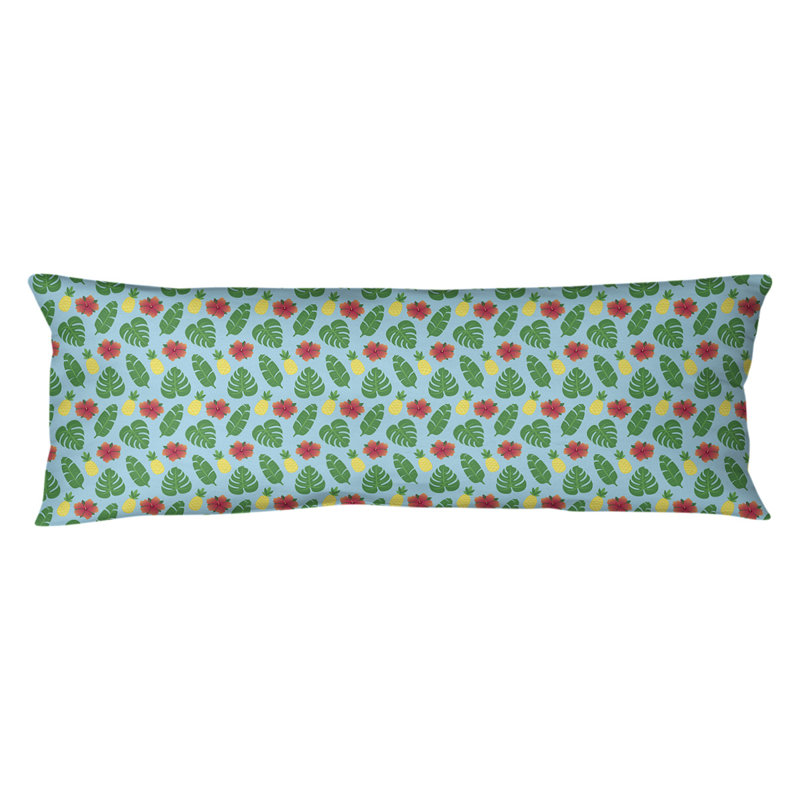 Coussin lombaire tropical, Bourre en polyester, Bleu