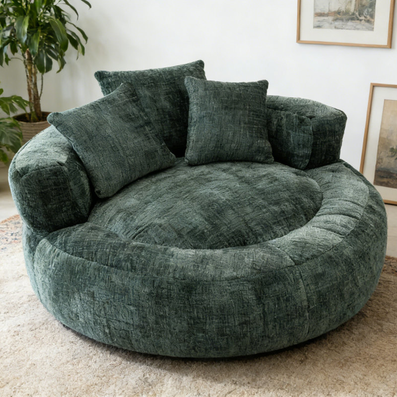 Corduroy Lazy Sofa Bean Bag – Compressed Pack Floor Leisure Chair, Dark Green