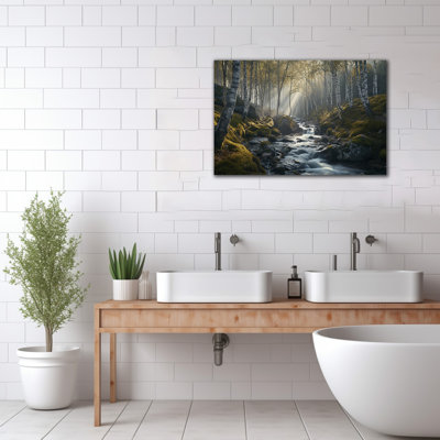 Grande forêt de bouleaux d'hiver, art mural pour salon, décor de chambre à coucher, impression sur toile, paysage prêt à accrocher, affiche de peinture 12 x 16 à 36 x 48 pouces, 36 x 48 pouces