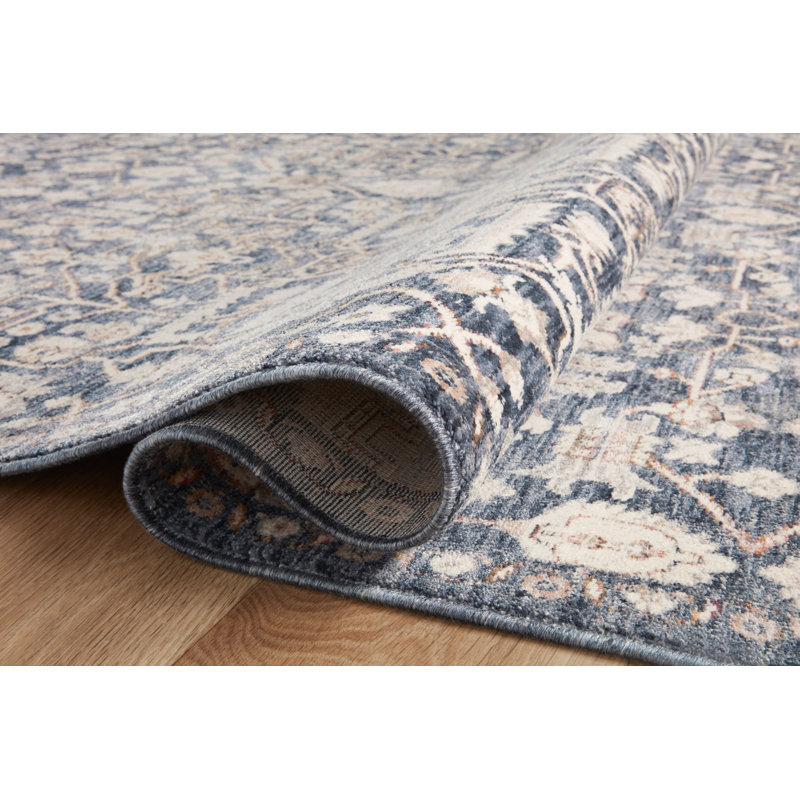 Tapis bleu / ivoire Amber Lewis x Loloi Zuma, Tapis de couloir 2 pi 7 po x 10 pi