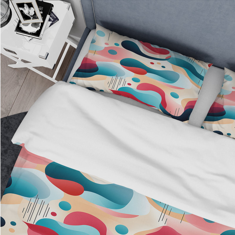 Soft Color Multicolor Abstract Neutrality Wave IV Duvet Cover, Twin Duvet Cover + 1 Standard Sham