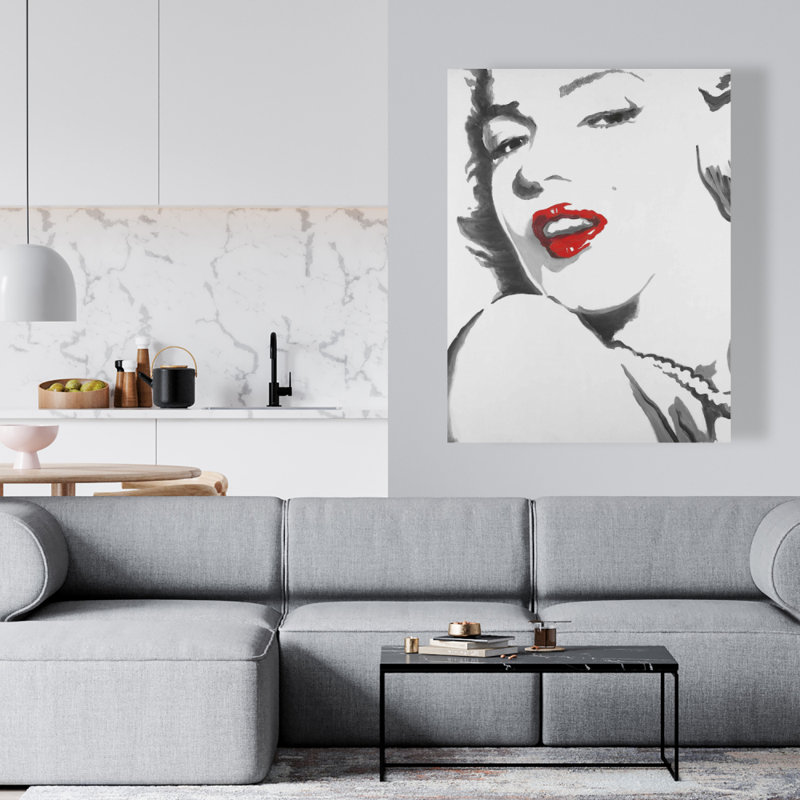 Marilyn Monroe, toile de fond grise tendance | Décoration intérieure
