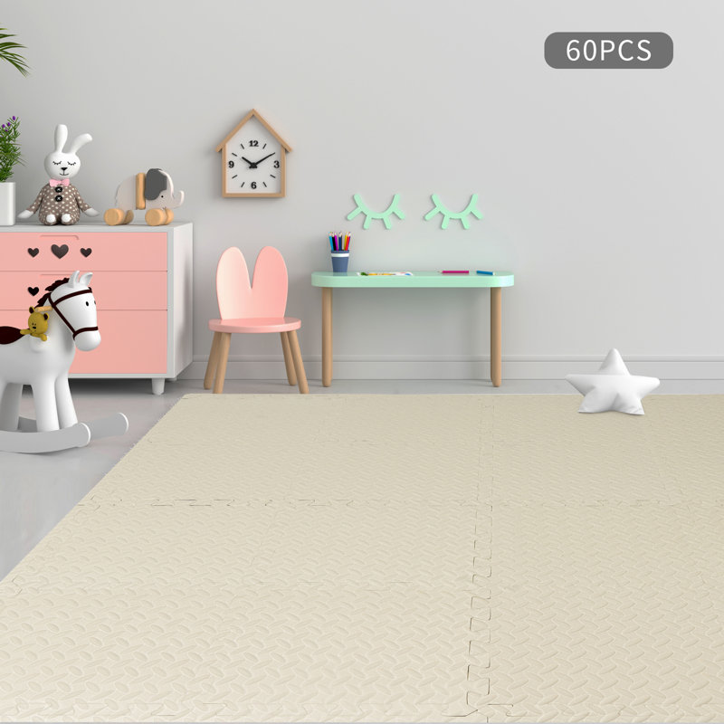 60 tapis de sol en mousse imbriqués, Beige