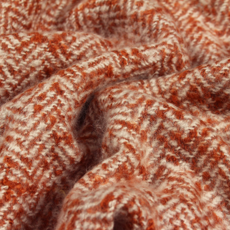 Hand Woven Throw Blanket, Rust