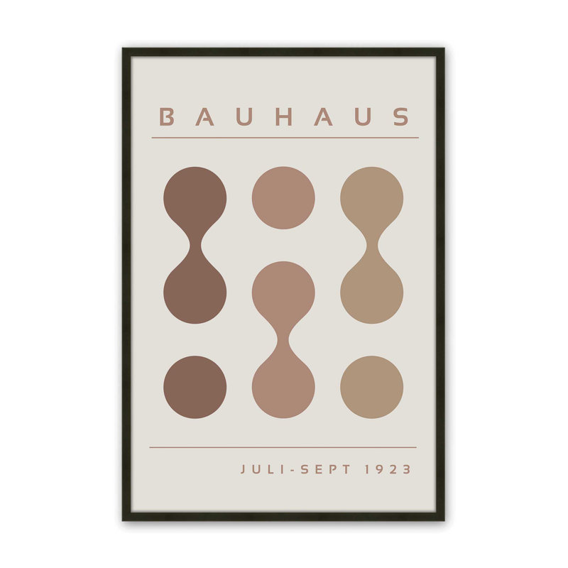 Brun Bauhaus Flow I, impression , H 17 po x l 13 po, Noir satiné