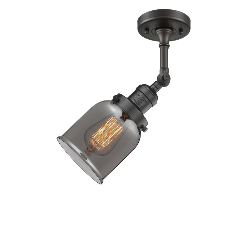 Applique murale 1 lumière 8 po Bell, Ampoule à DEL rétro de 6 watts, Plaqué couleur fumée, Bronze frotté à l'huile