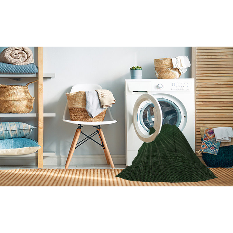 Tapis vert tissé à la machine, Rond 8 pi