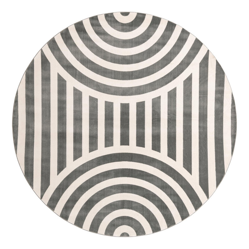 Unique Loom Lines Whimsy Kids Rug, Round 7'10"