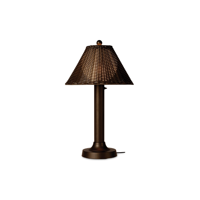 Clarice 34'' Plug-in Outdoor Table Lamp, Walnut