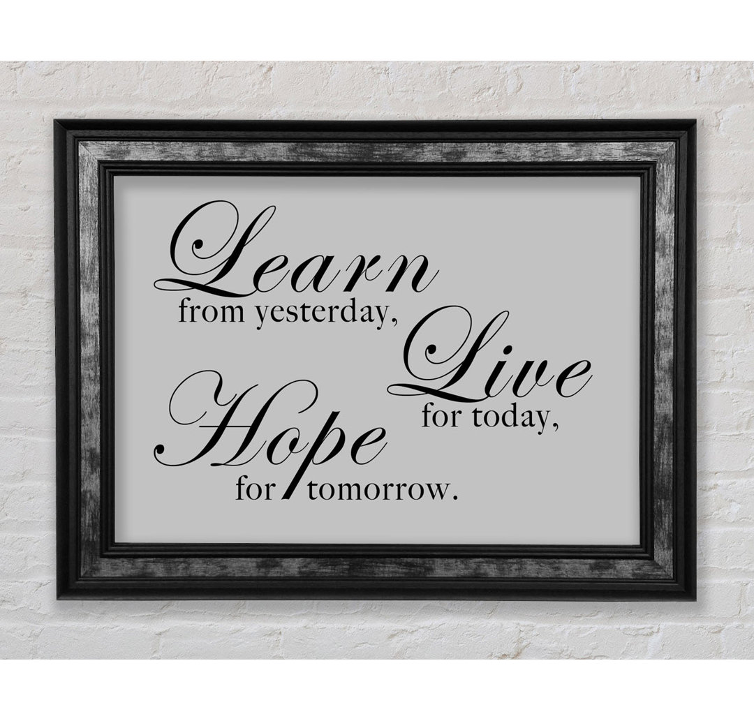 Home Quote Learn Live Hope Lilac - Single Picture Frame Typography