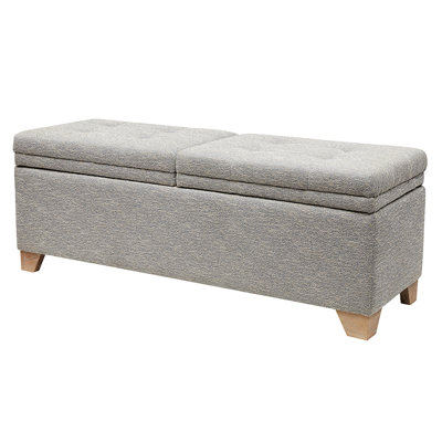 Soft Close Storage Bench With Solid Wood And Plywood Frame, Split Top, Ample Storage, Solid Wood Legs, Assembly Required