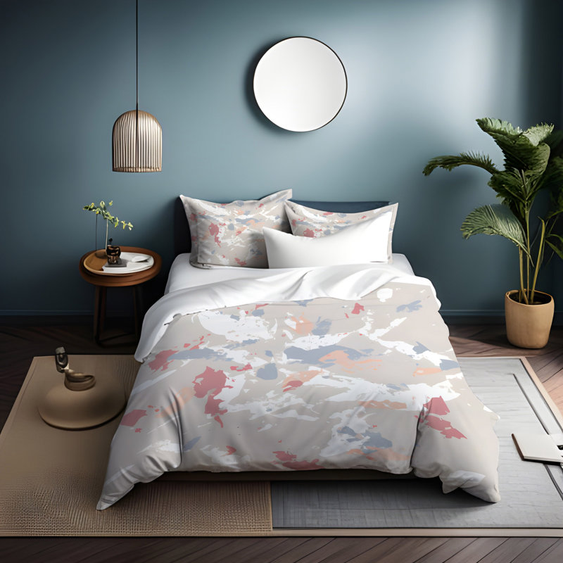 Polyester Abstract Duvet Cover, King Duvet Cover + 2 King Shams