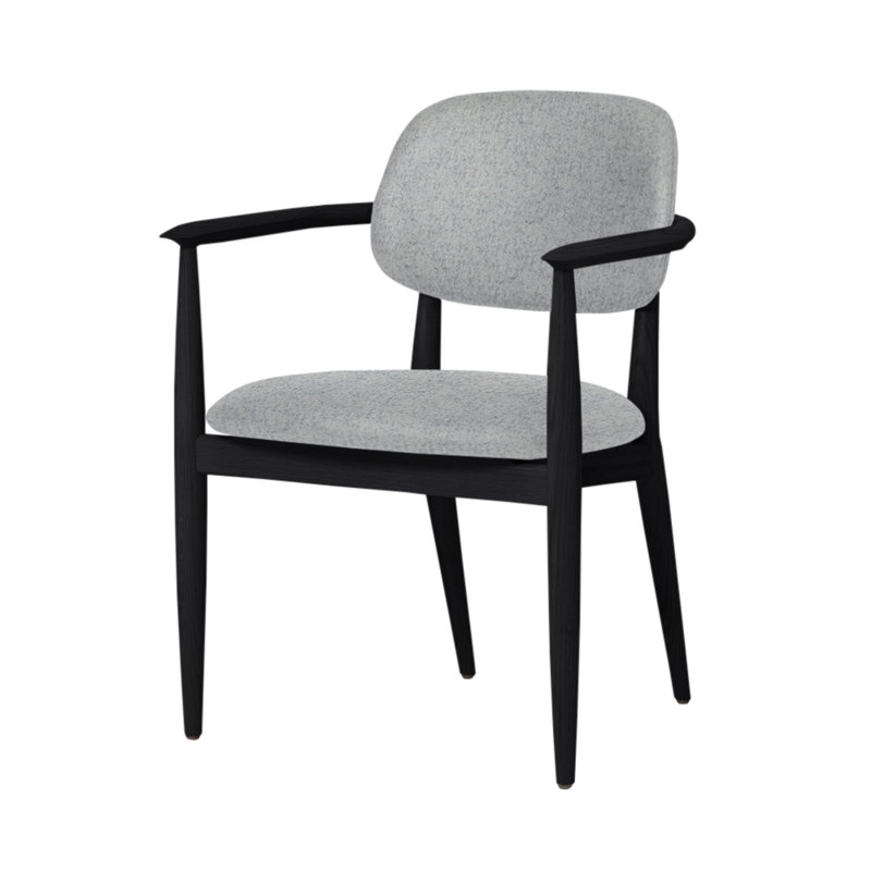 Chaise Slow de Space Copenhagen, Chêne onyx, Mélange Divina 120