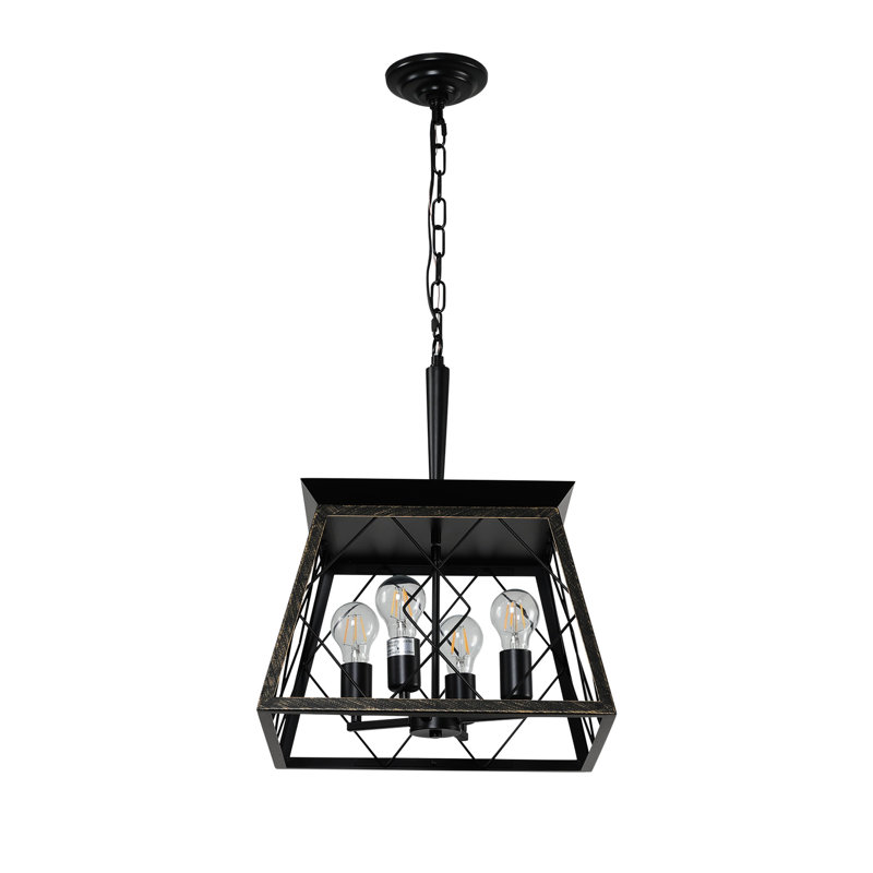 Doré noir 4 - rétro antique - luminaire pour cuisine, salle à manger avec chaîne réglable