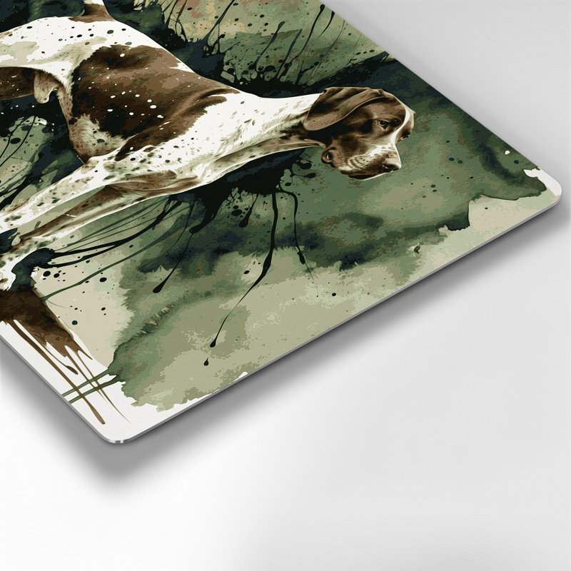 Dogs German Shorthaired Pointer, art mural en métal beige, H 24 po x l 36 po