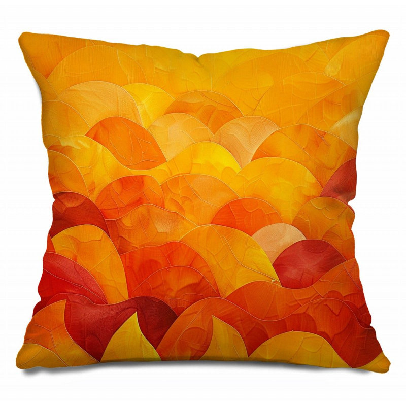 Coussin décoratif feuilles, sergé de coton Art - 12161, H 18 po x l 18 po