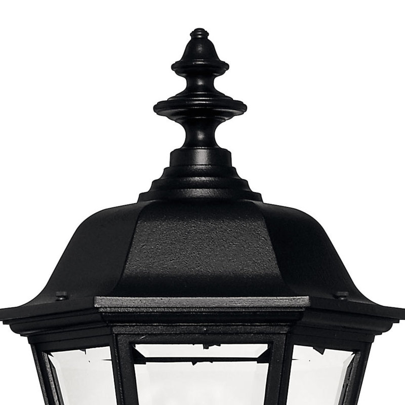 Black Cast Aluminum 4-Light Outdoor Post Lantern with Clear Glass Panels
