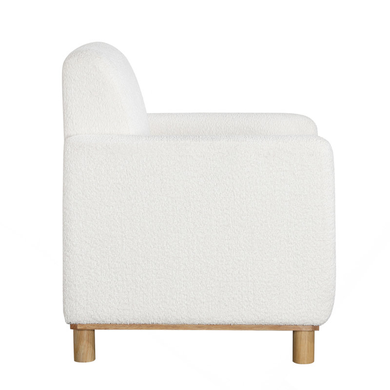 Chaise avec accoudoirs en tissu White Boucle
