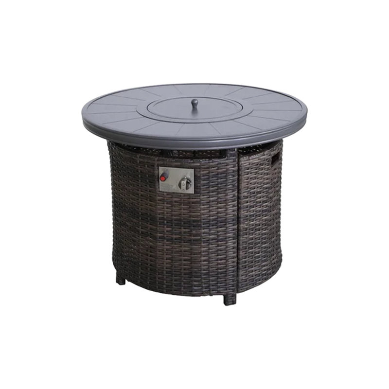 32" W X 25" H Aluminum Propane Fireplace Table, , Stainless Steel Burner, 55,000 Output, Efficient Flame Burning Outdoor Fire Pit W, Propane, Exterior, Area, Gas Conversion