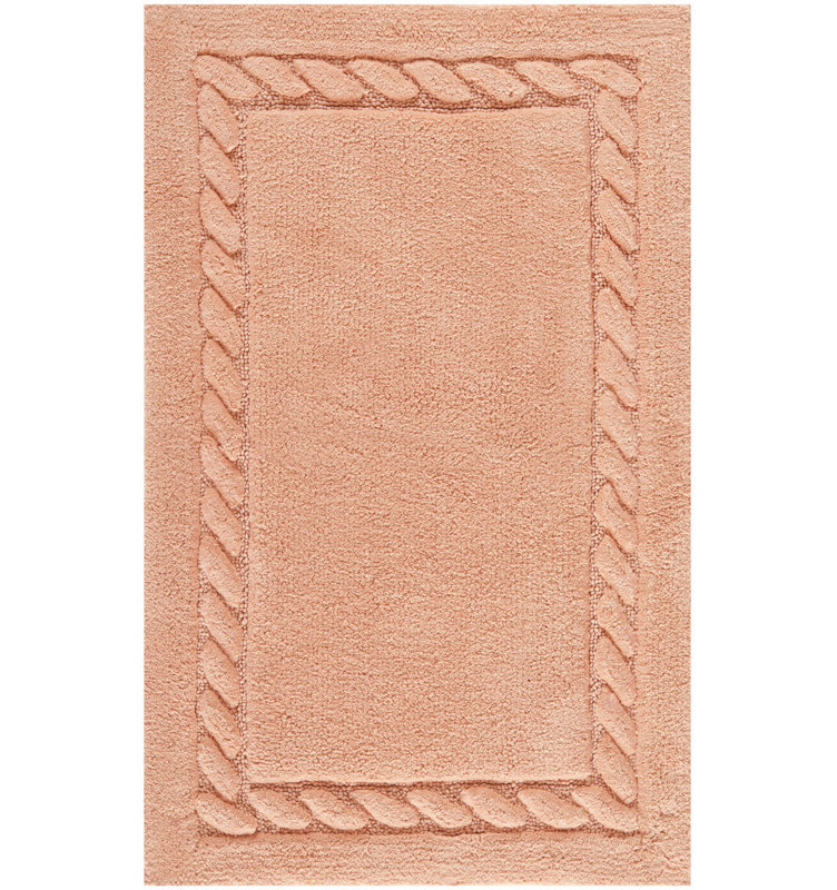 Tapis en coton touffeté à la main Aleiya, H 21 po x l 34 po, Pêche