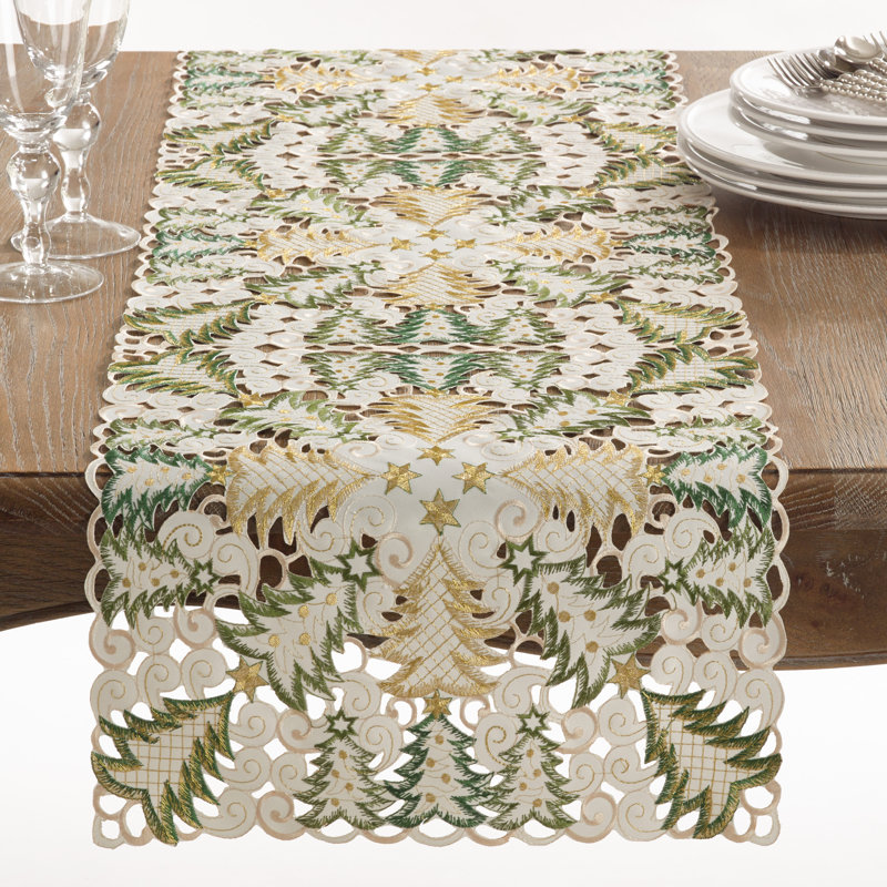 Rameriz Table Runner, White, 108" x 16"
