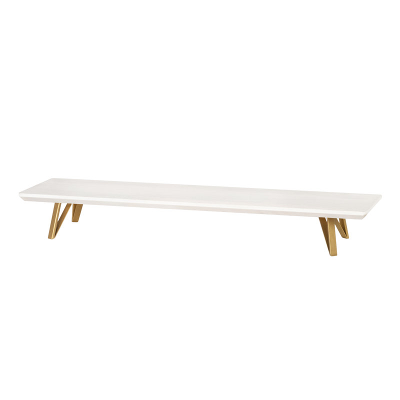 Bois Lameek, Blanc délavé / or, 40 pouces