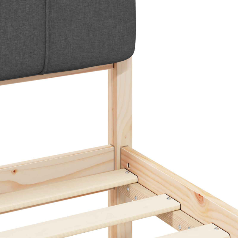 Solid Wood Bed, Single (3'), Dark Grey