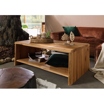Solid Wood Sled Coffee Table with Storage
