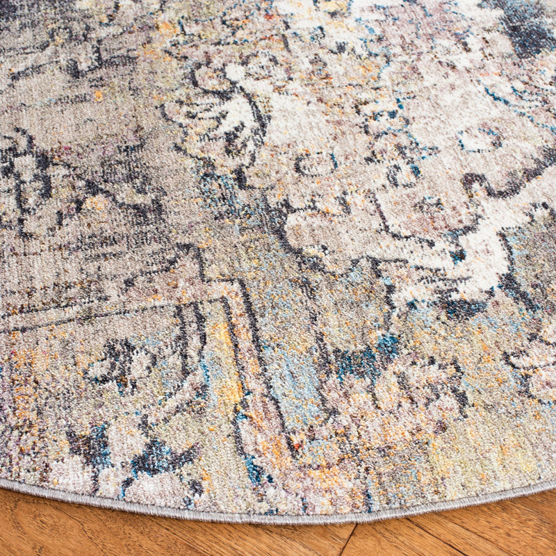 Gardner Performance Floral Rug, Round 7'